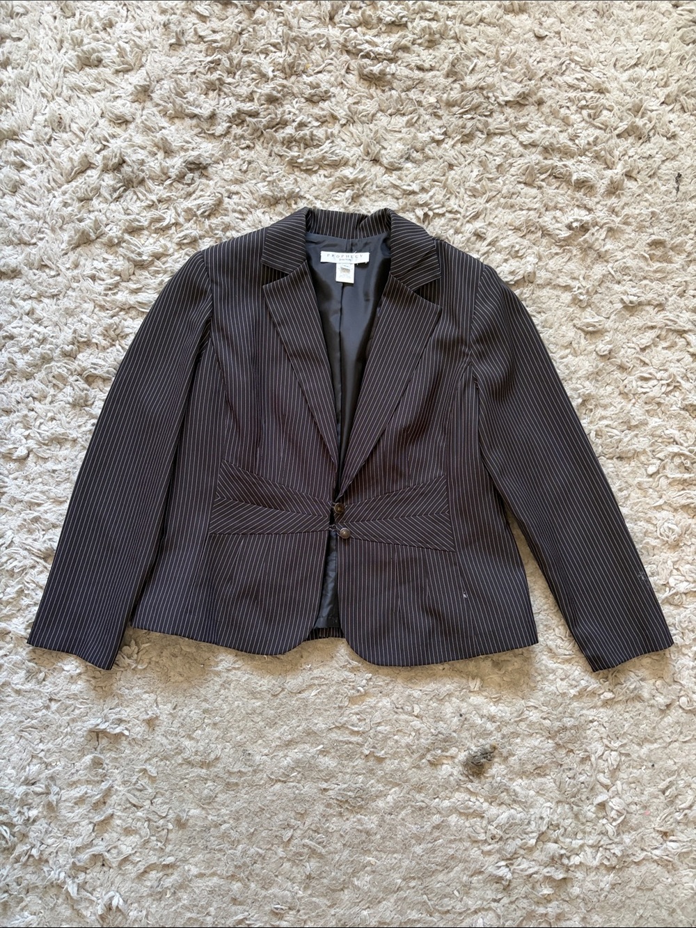 Ann Taylor Black Pinstripe Fitted Women’s Blazer